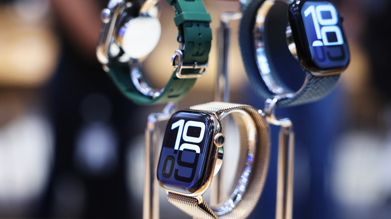 Apple watches on display