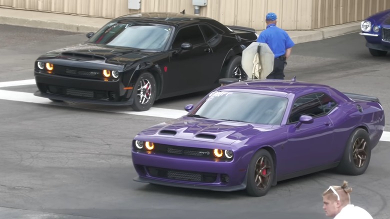 Dodge Challengers At the Drag Strip