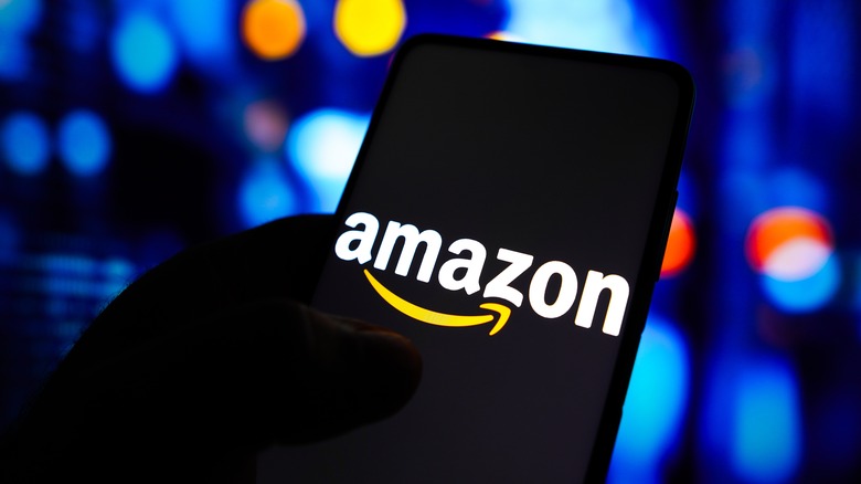 Amazon logo seen displayed on a smartphone