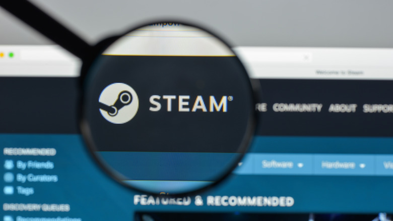 Steam game repository on a PC.