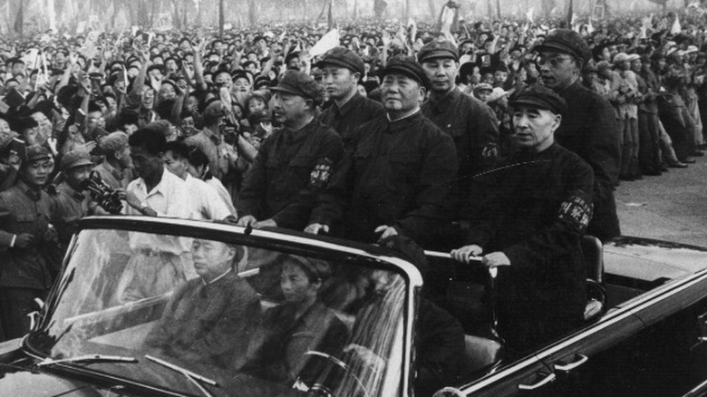 Chairman Mao Zedong in a motorcade