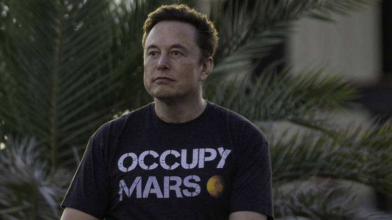 Elon Musk in Mars shirt