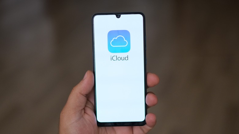 iCloud logo on phone