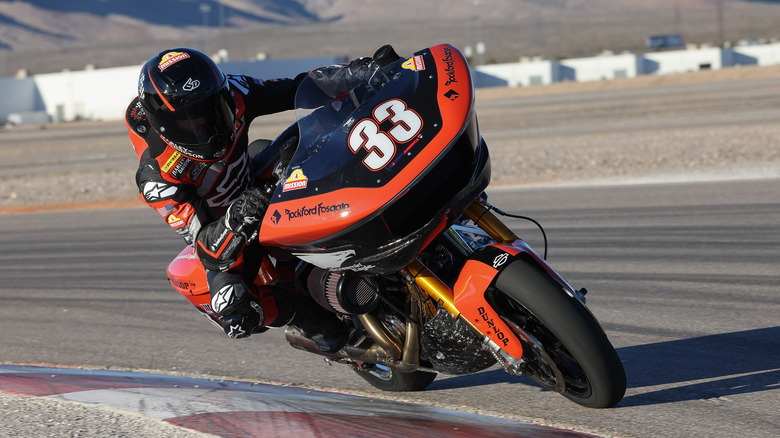 Harley Road Glide on track