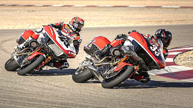 Harley Road Glides on track