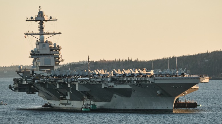 USS Gerald R Ford at anchor