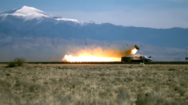 pilot ejecting from seat from a jet plane