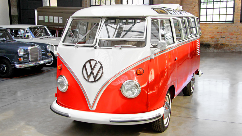 red Volkswagen Bus