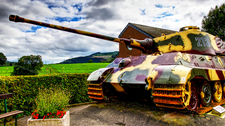 King Tiger tank in field