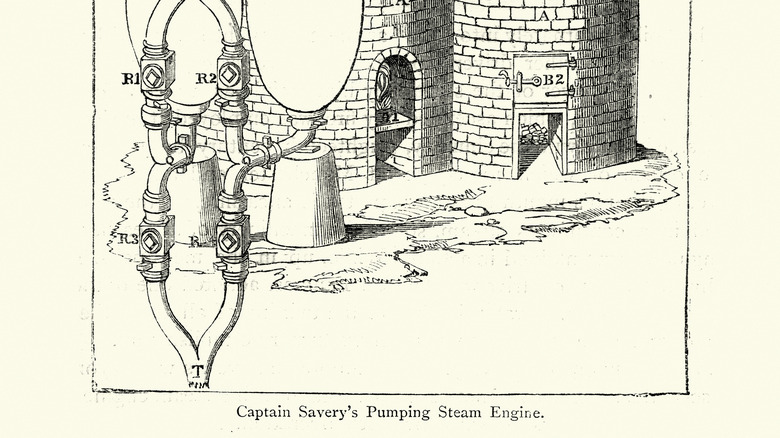 Valves of Thomas Savery's steam engine