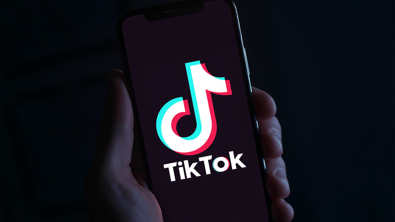 TikTok splash screen on a phone.