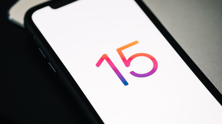 iOS 15's mascot on an iPhone screen