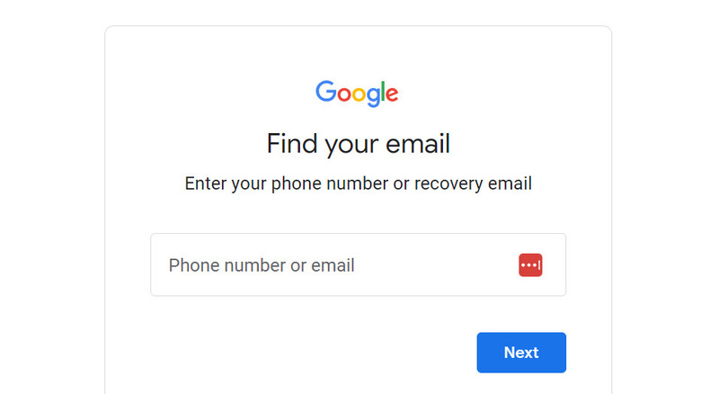 Google Find Your Email portal