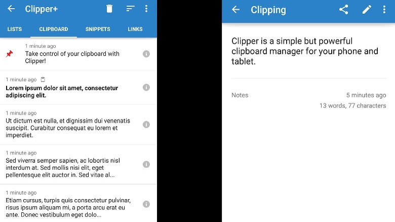 Clipper+ screenshots