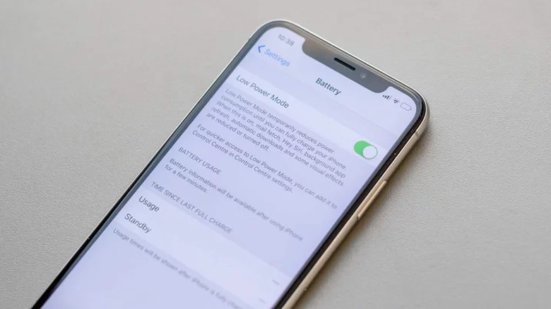low power mode option on iPhone