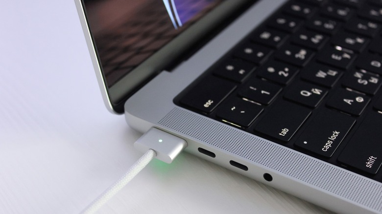 charging port of a MacBook