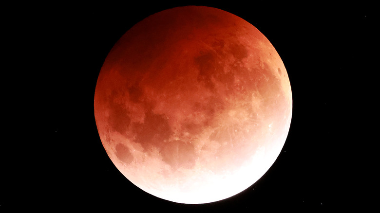 bright red blood moon