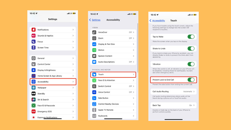 screenshots of Accessibility Settings in iPhone