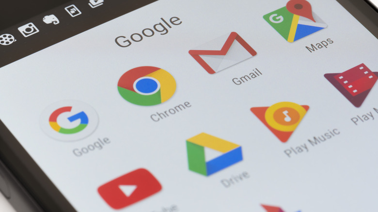 Google apps close-up