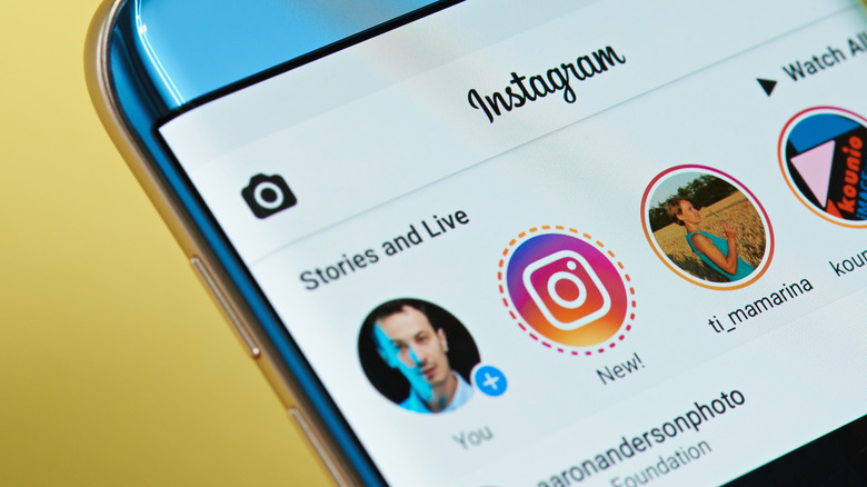 Instagram stories smartphone screen