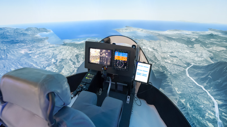 a helicopter flight simulator