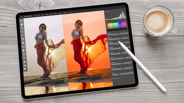 editing photos on an iPad using an Apple Pencil