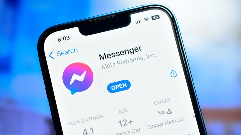 facebook messenger app store page