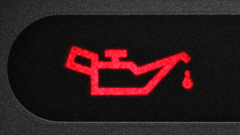 Oil engine warning light flashing on