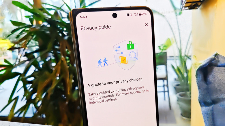 Privacy guide dashboard in Chrome browser for mobile