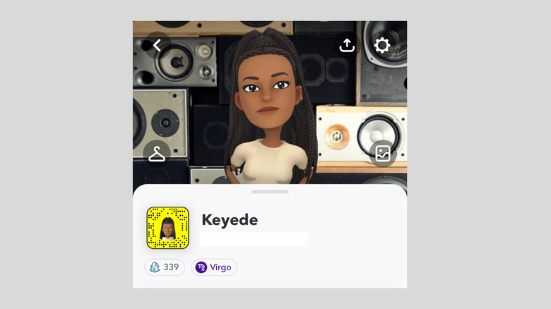 Snapchat profile with zodiac emoji