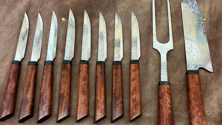 Rick Petko's knives on display