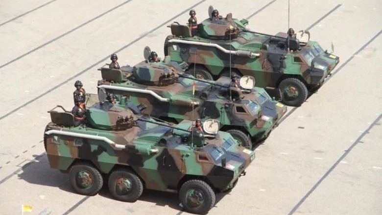 Chinese WZ523 armored vehicles in a row