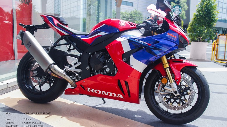 Honda CBR 1000RR parked showroom