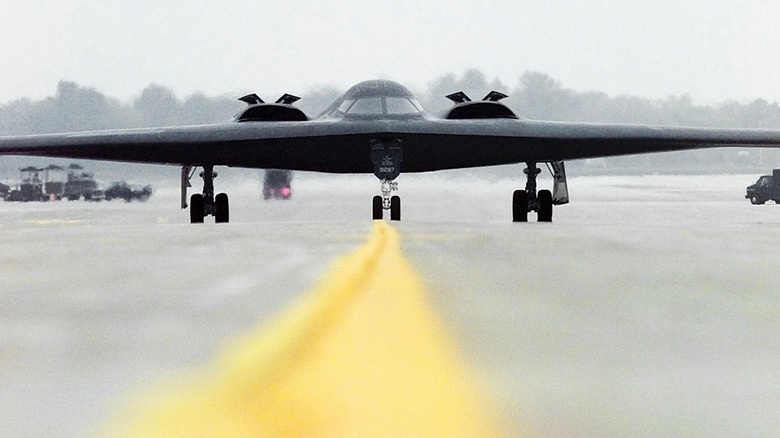 B-2 Spirit of Alaska stealth bomber on runway