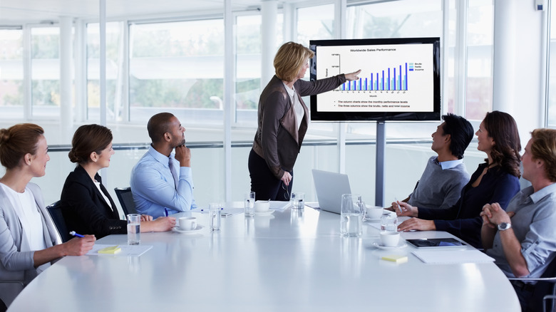 Businesswoman giving a presentation 