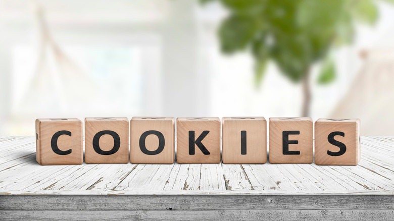 letters arranged to spell cookies
