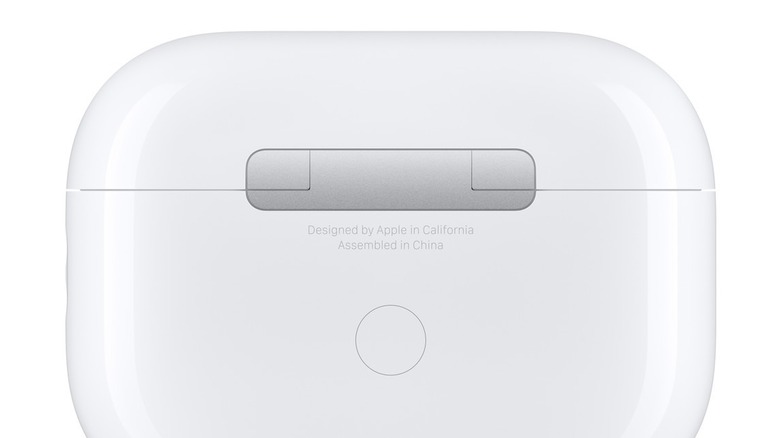 Back of AirPods Pro 2 showing setup button