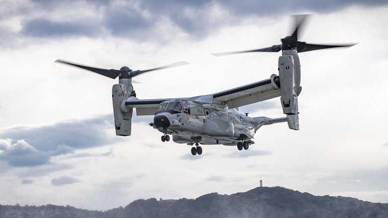 CMV-22B passing by from below.