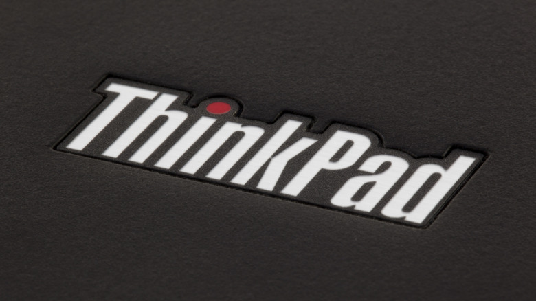 close up with Lenovo ThinkPad logo