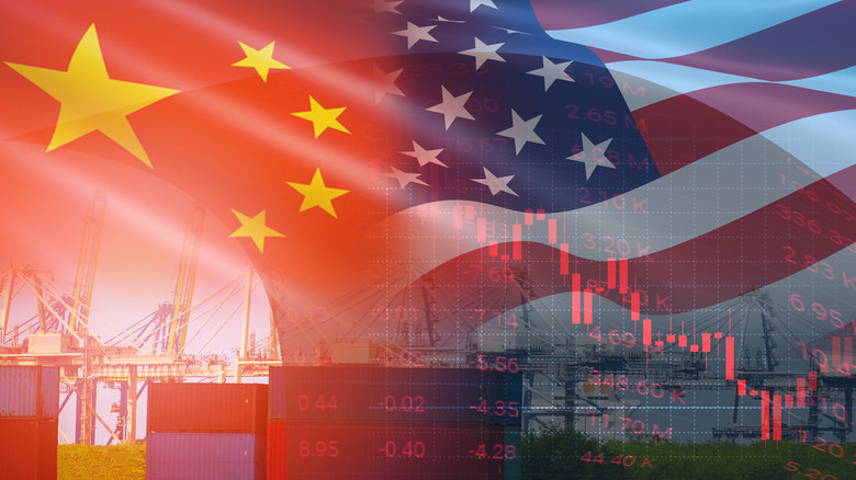 China and United States flags