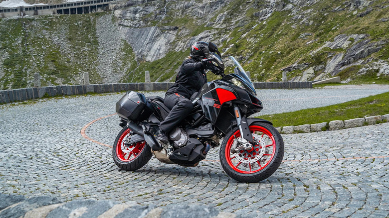 Ducati Multistrada V2 on cobblestones