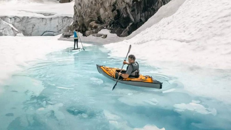 Man kayaking