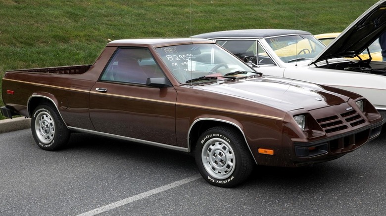 Front-right quarter shot of a 1982 Dodge Rampage pickup