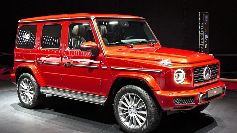 Orange Mercedes-Benz G 350D at Geneva Motor Show