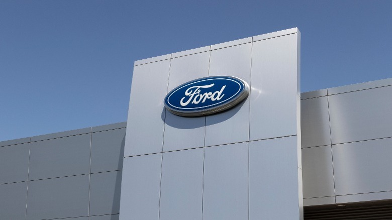 Ford logo on a building