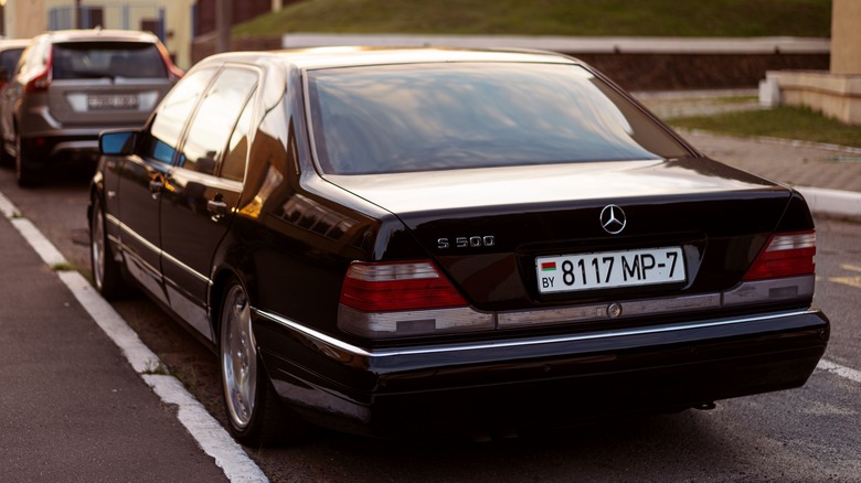 Mercedes W140 S600 on road