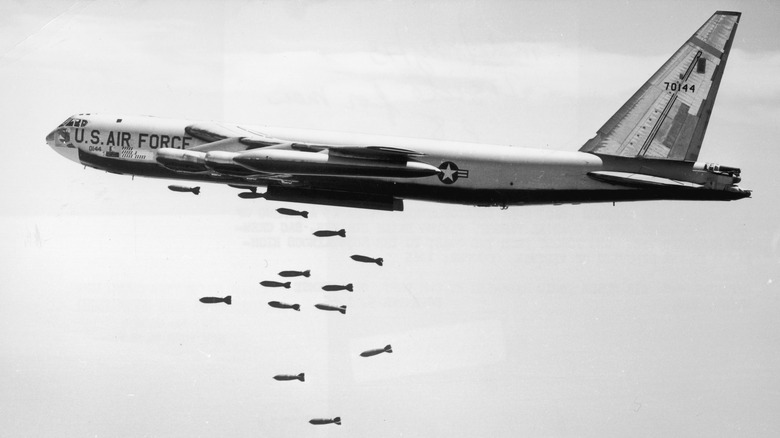 B-52 dropping bombs on Vietnam