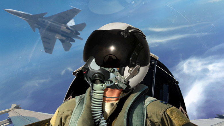 fighter pilot in the cockpit
