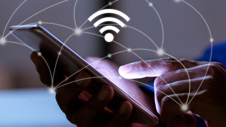 Smartphone Wi-Fi symbol illustration