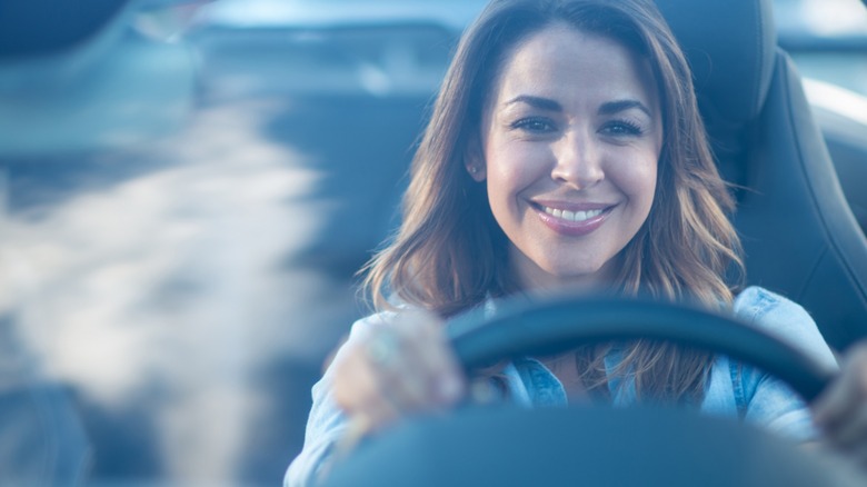 A happy car driver